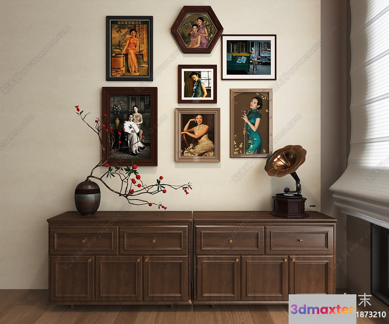 Modern Asian Home Decor 3D Model - 14710 - VRAY Render