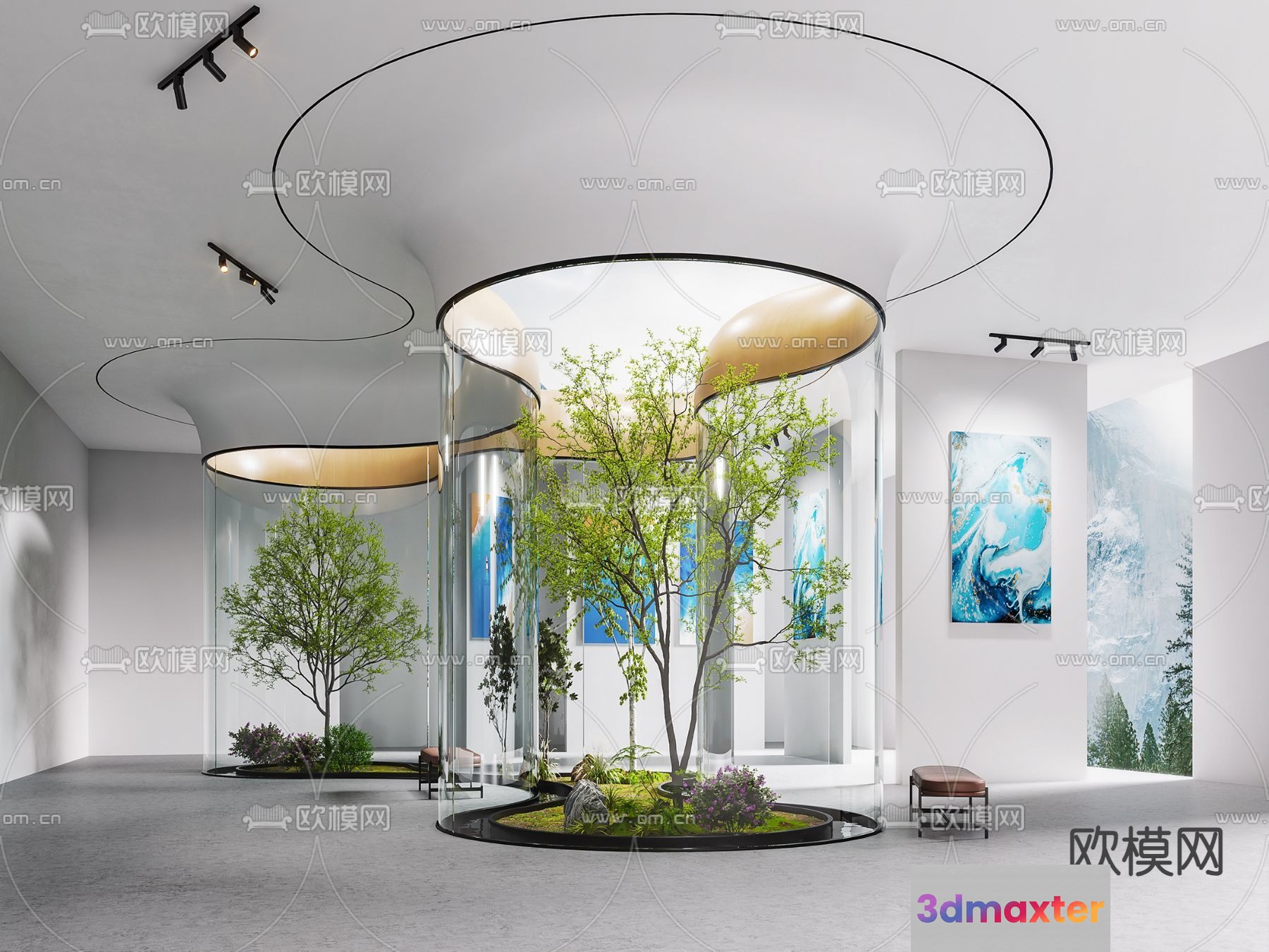 Modern Art Gallery 3D Model - 2684 - VRAY Render