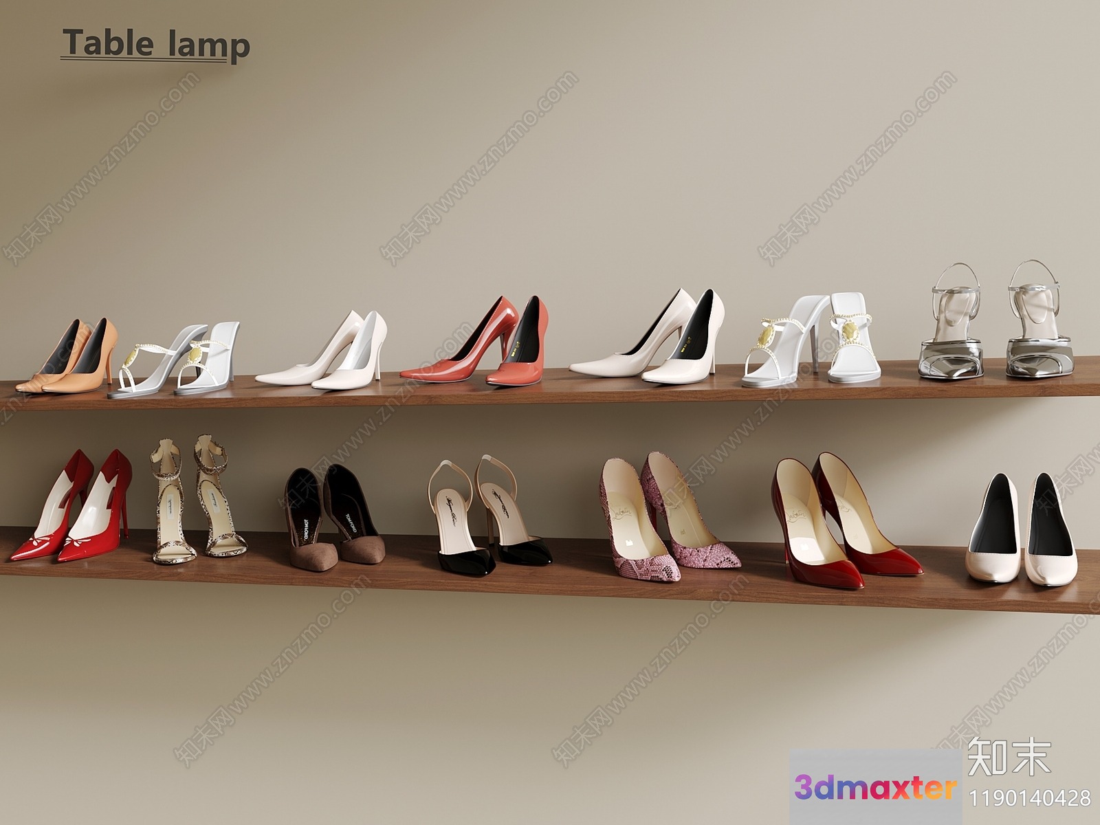 High-Heeled Shoes 3D Model - 13999 - VRAY Render