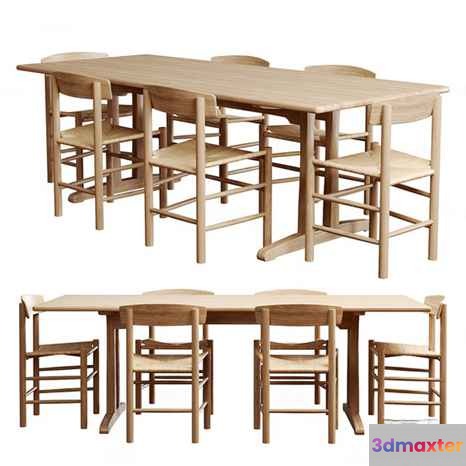 Wooden Dining Table 3D Model - 7206 - CORONA Render