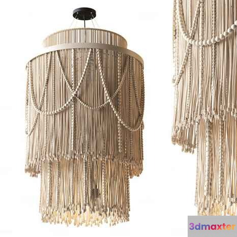 A Chandelier Made Of Natural Fiber 3D Model - 14533 - CORONA Render