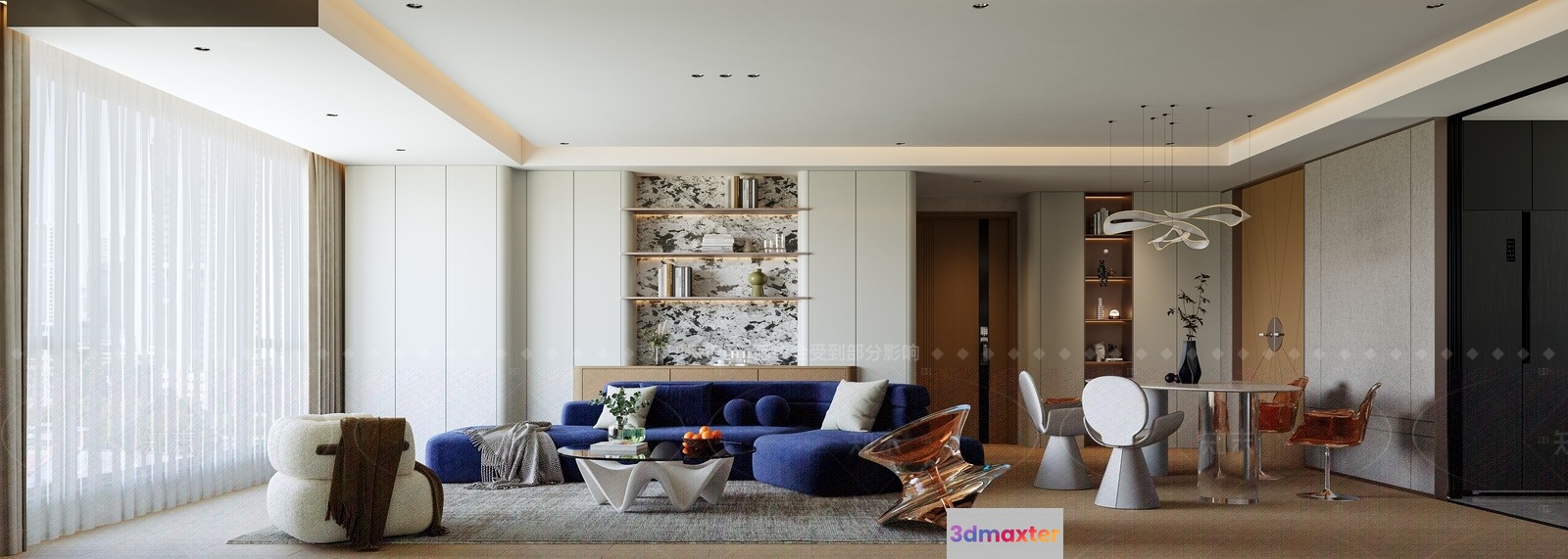 Modern Living Room 3D Model - 11646 - CORONA Render