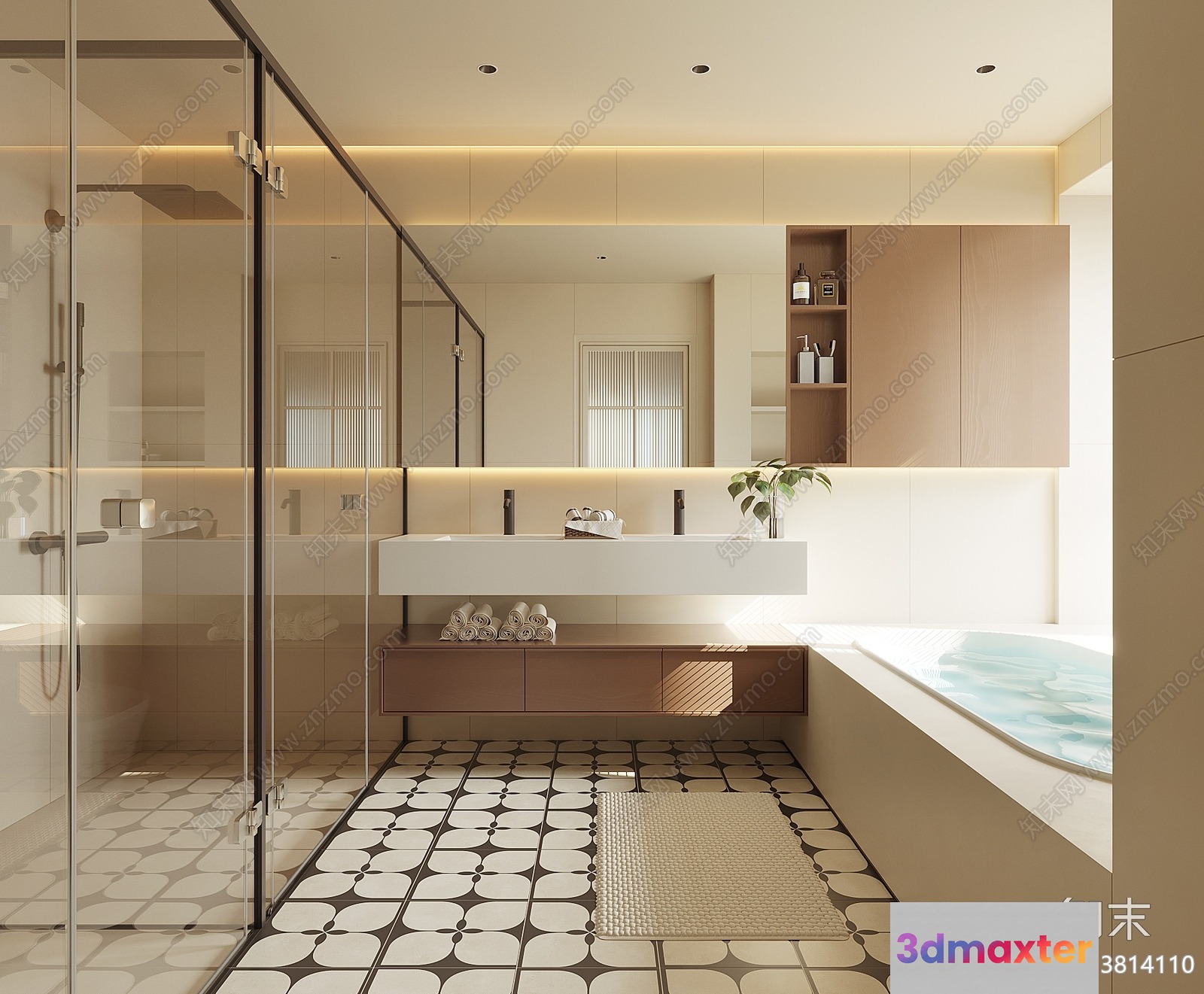 Modern Bathroom 3D Model - 12064 - VRAY Render