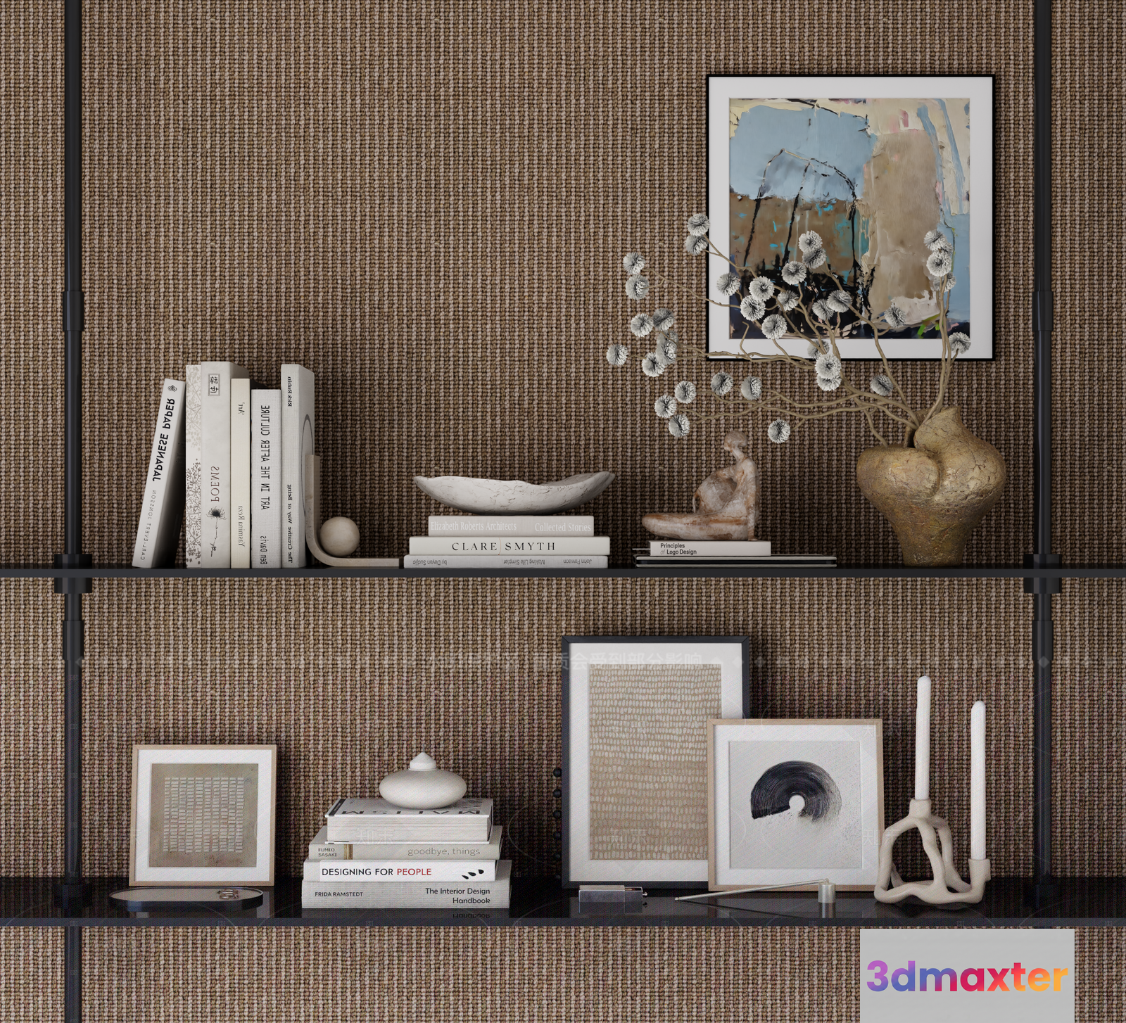 Modern Shelving Unit 3D Model - 9101 - VRAY Render