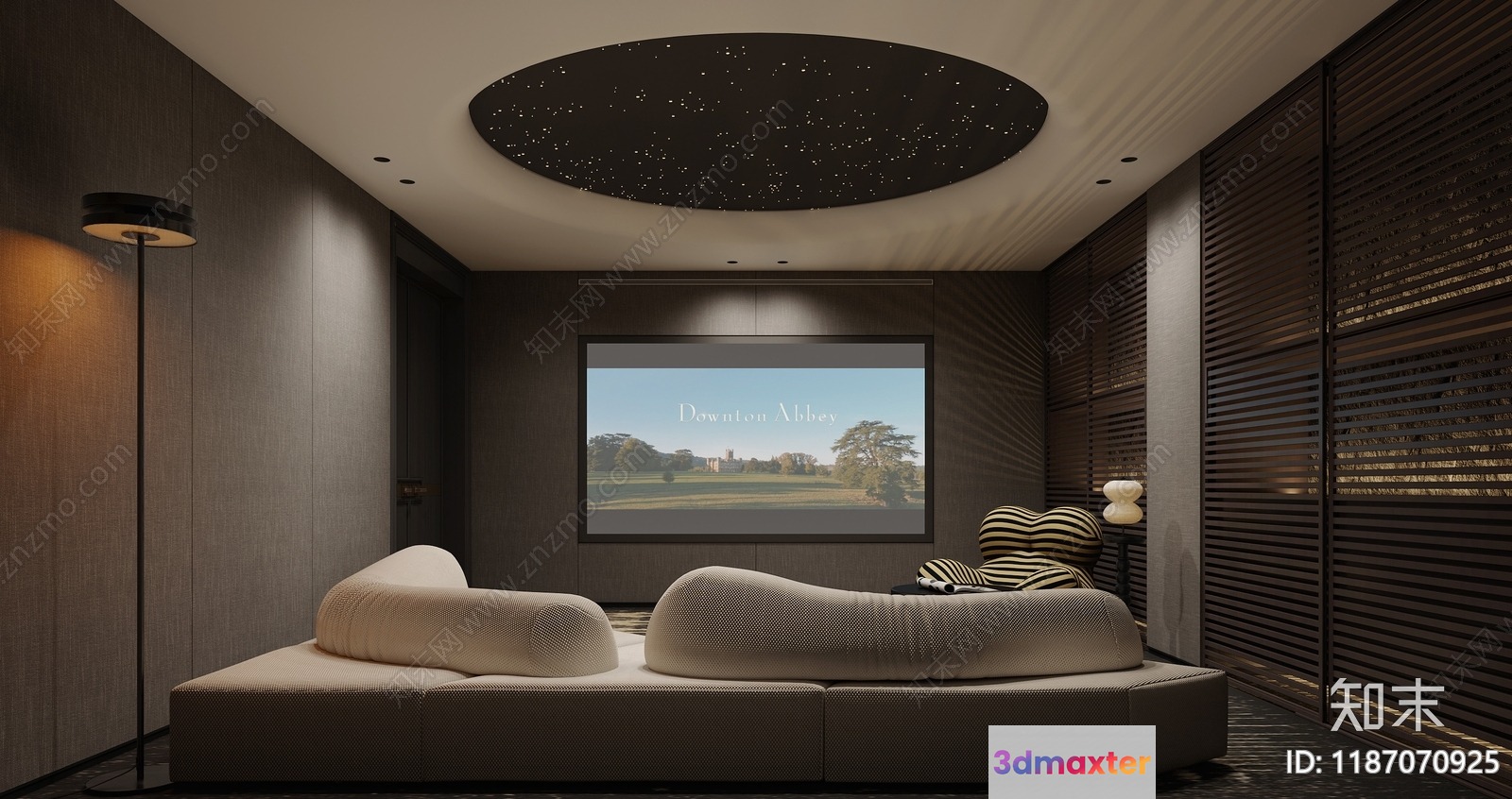 Modern Home Theater 3D Model - 2328 - VRAY Render