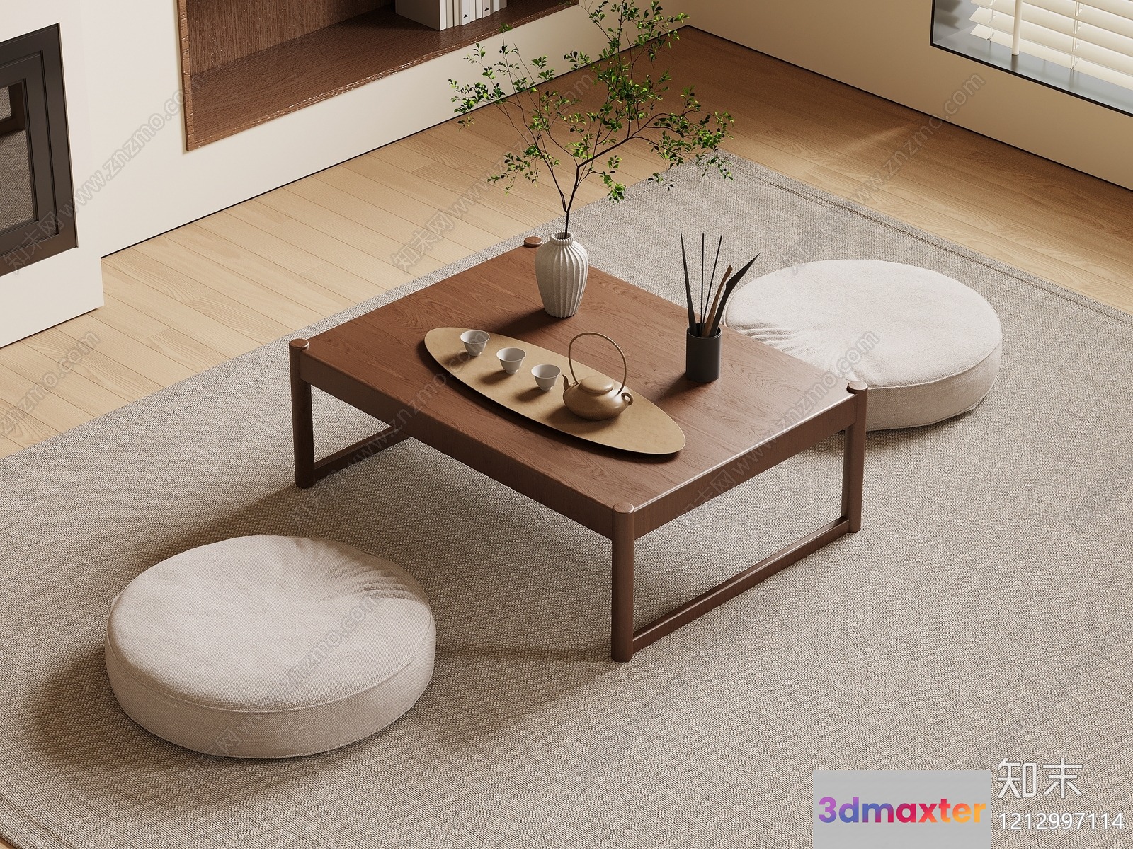 A Minimalist Living Room 3D Model - 3911 - VRAY Render