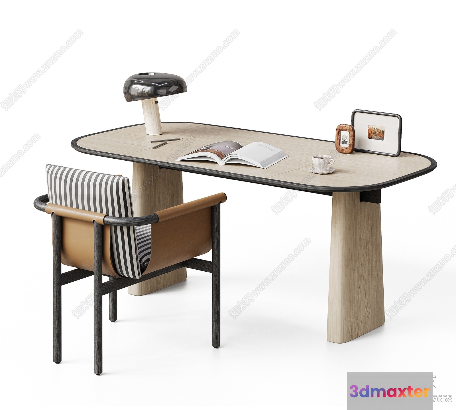 A Desk With A Chair 3D Model - 4800 - VRAY Render