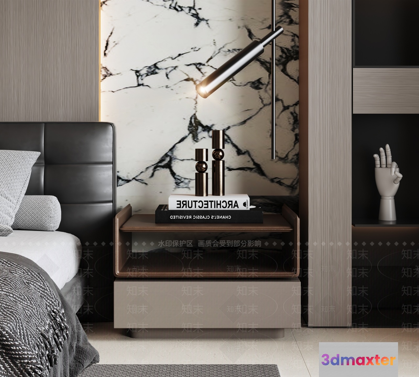 Modern Bedroom Design 3D Model - 16026 - VRAY Render