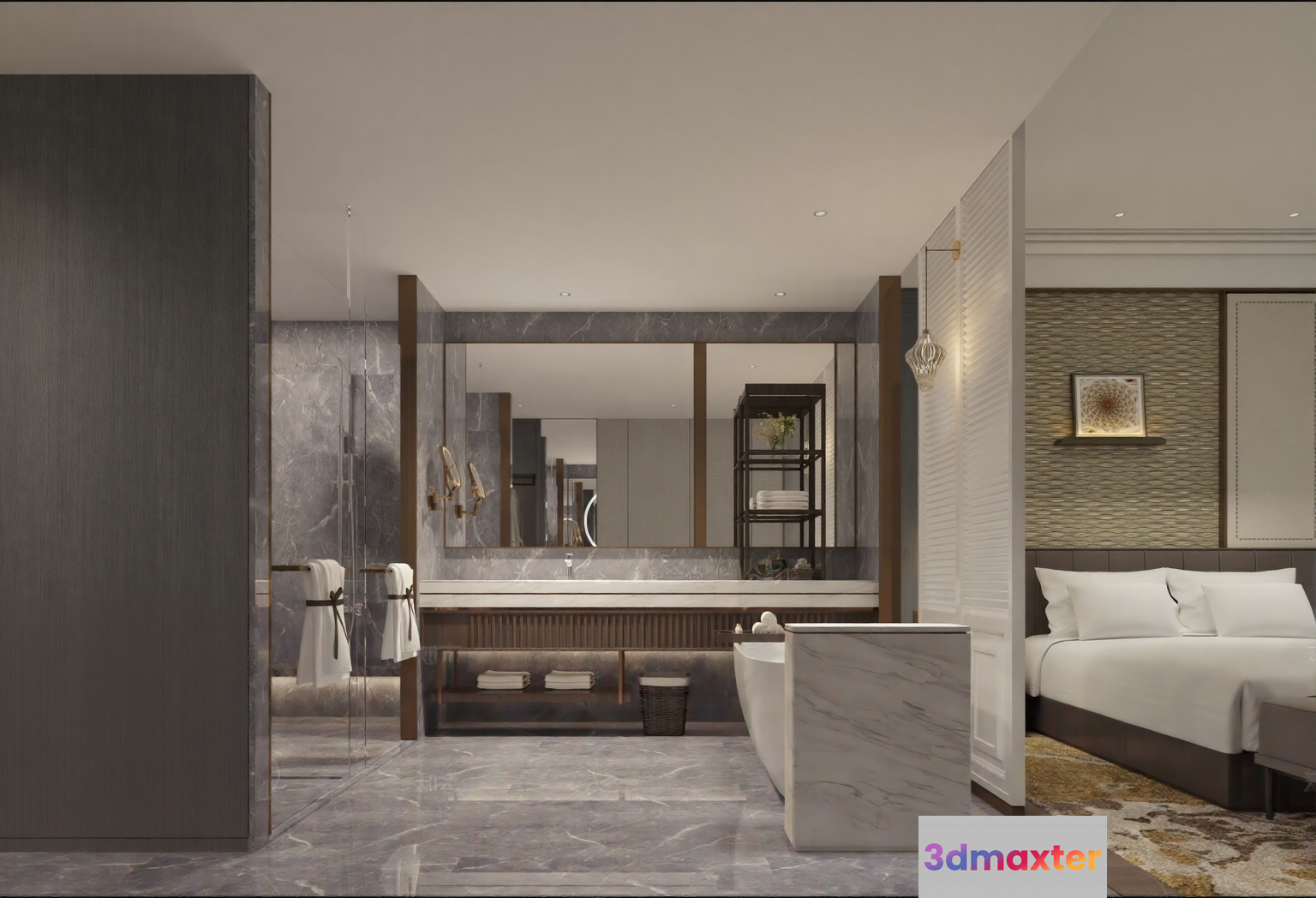 Modern Bathroom 3D Model - 16864 - CORONA Render