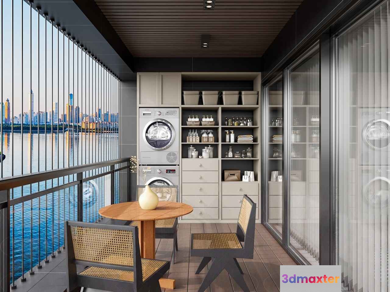 Modern Balcony Decor 3D Model - 19111 - VRAY Render