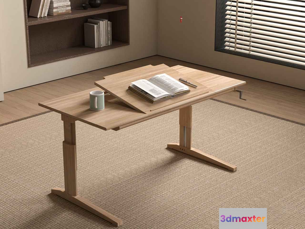A Wooden Table 3D Model - 4234 - VRAY Render