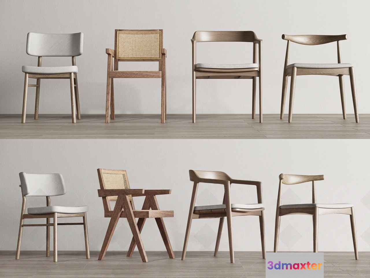 Wooden Dining Chairs 3D Model - 7722 - VRAY Render
