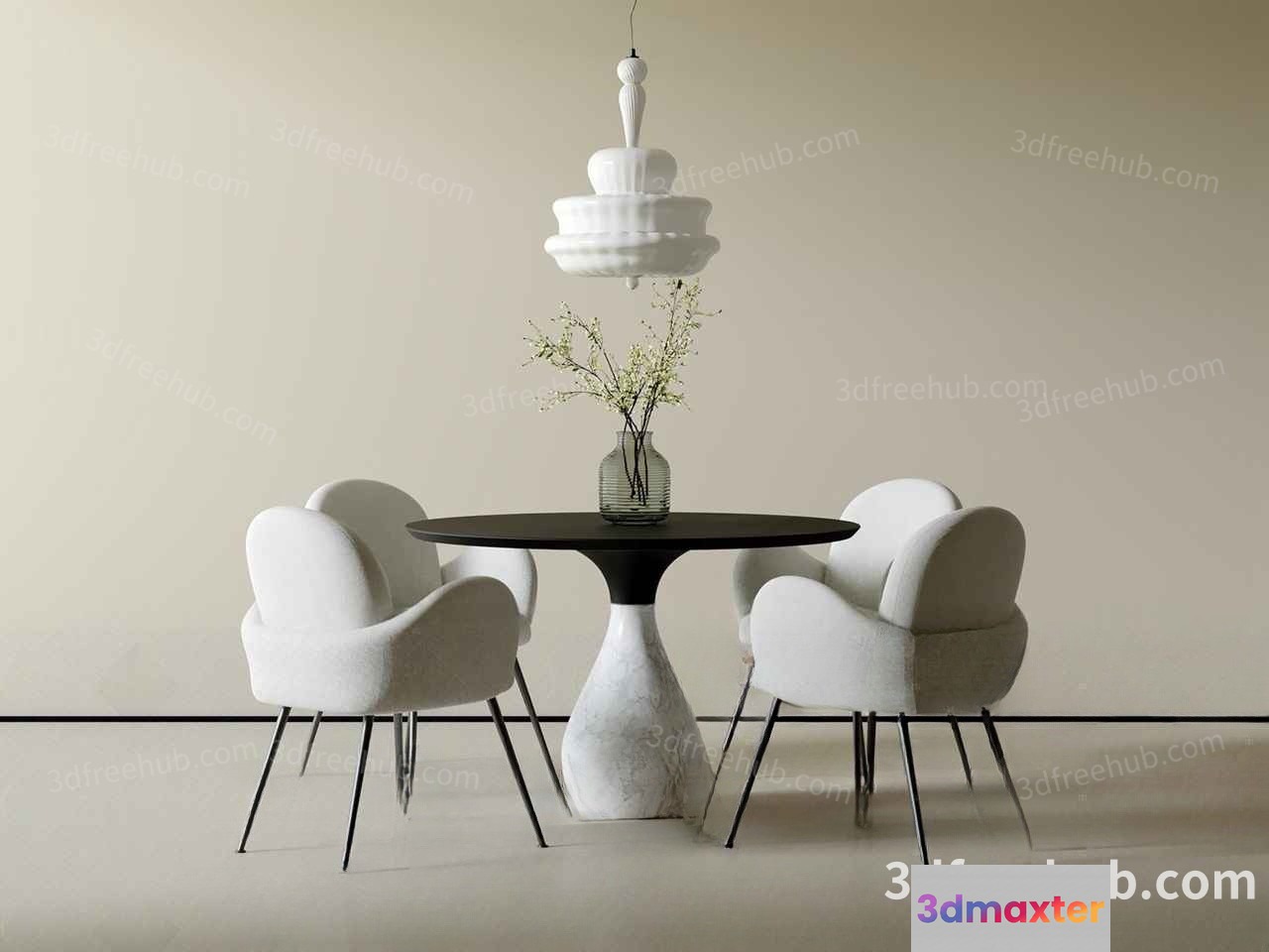 Modern Dining Room 3D Model - 18737 - VRAY Render