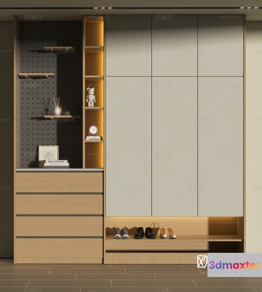 Modern Wardrobe Closet 3D Model - 20393 - VRAY Render
