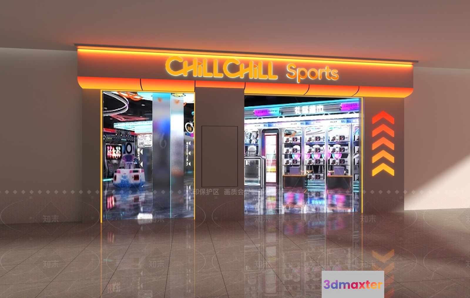 A Storefront With A Sports Theme 3D Model - 11701 - VRAY Render
