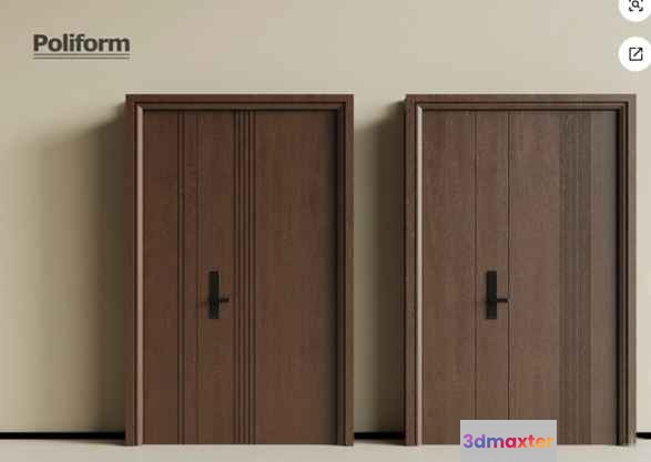 Two Brown Doors 3D Model - 9500 - VRAY Render