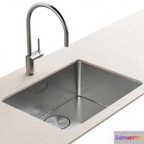 Stainless Steel Sink 3D Model - 9374 - VRAY Render