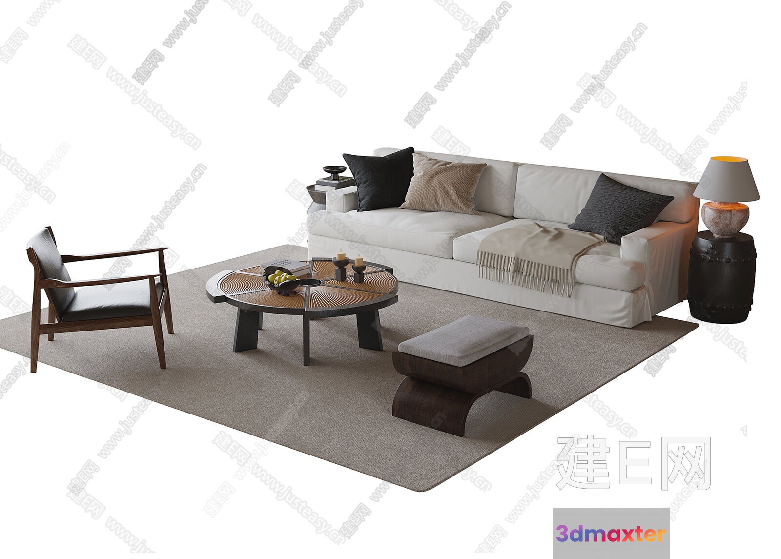 Modern Living Room 3D Model - 714 - VRAY Render