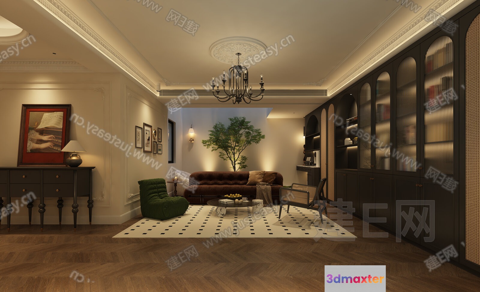Modern Living Room 3D Model - 20985 - VRAY Render