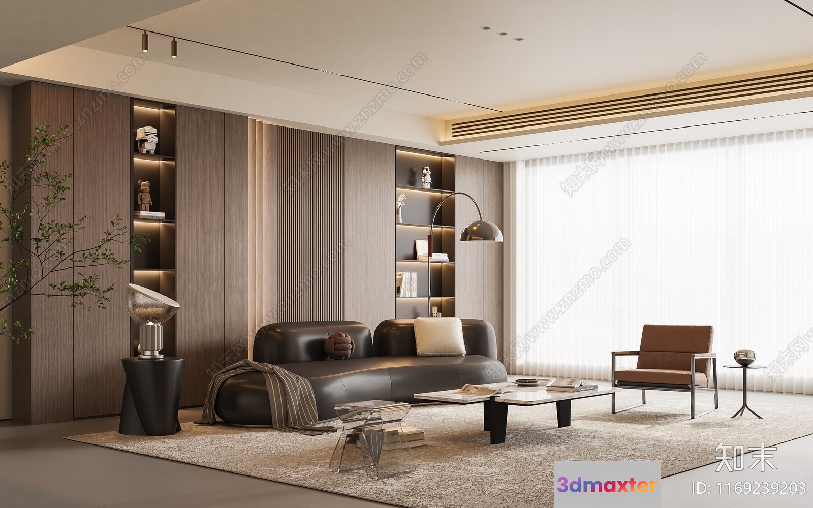Modern Living Room 3D Model - 415 - VRAY Render