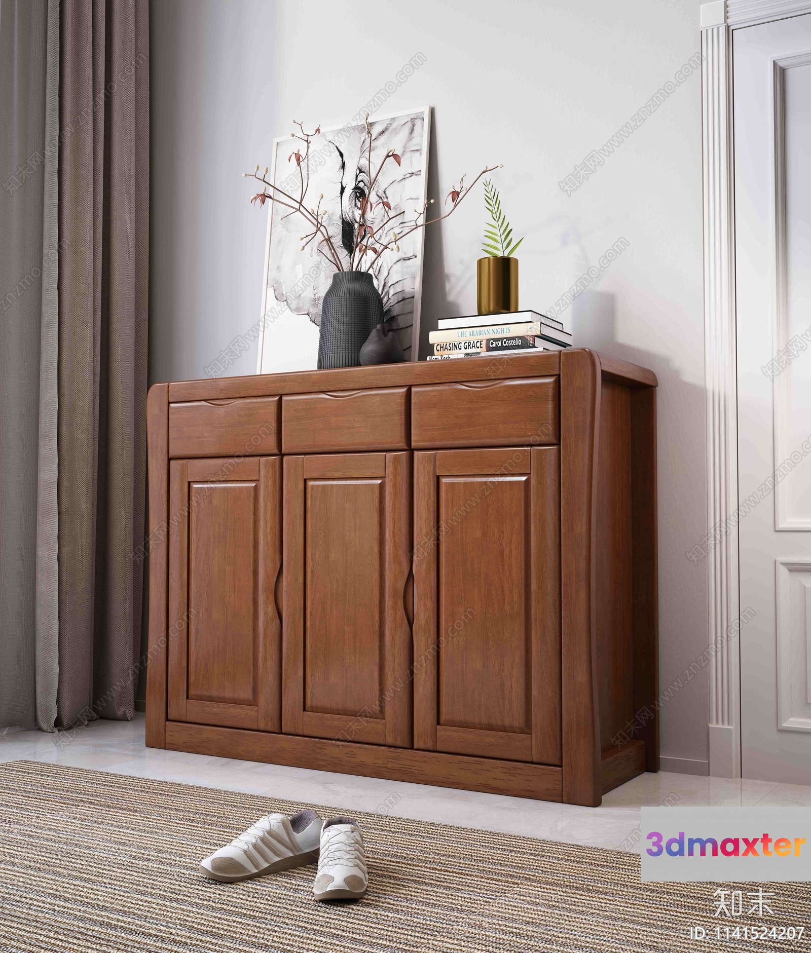 Wooden Cabinet 3D Model - 3475 - VRAY Render