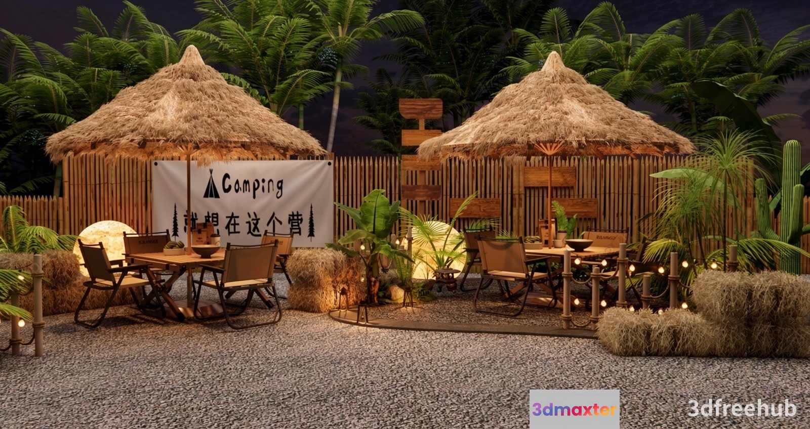 Cozy Camping Scene 3D Model - 23489 - VRAY Render