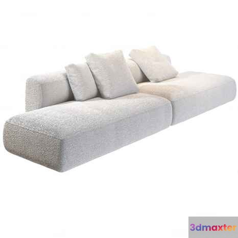 A Light Gray Sofa 3D Model - 8443 - CORONA Render