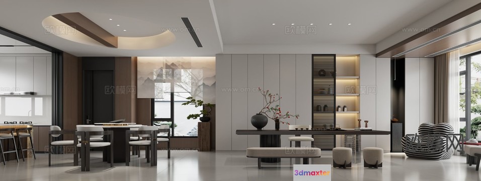 Modern Living Room 3D Model - 10222 - CORONA Render
