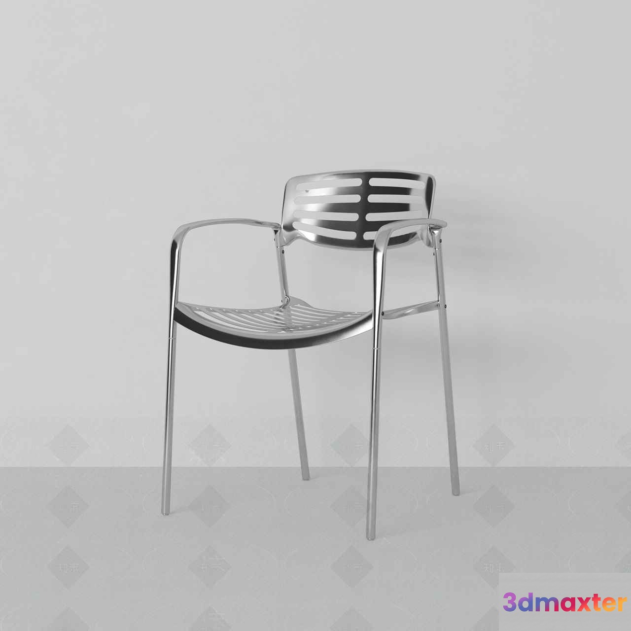 Modern Silver Chair 3D Model - 3465 - VRAY Render