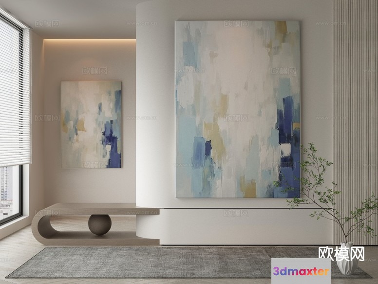 Modern Abstract Art 3D Model - 21833 - VRAY Render