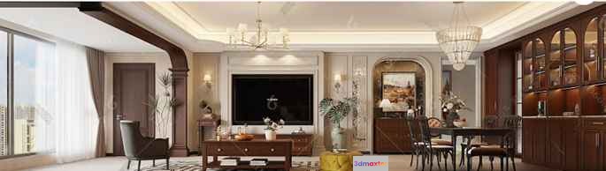 Modern Living Room 3D Model - 9629 - VRAY Render