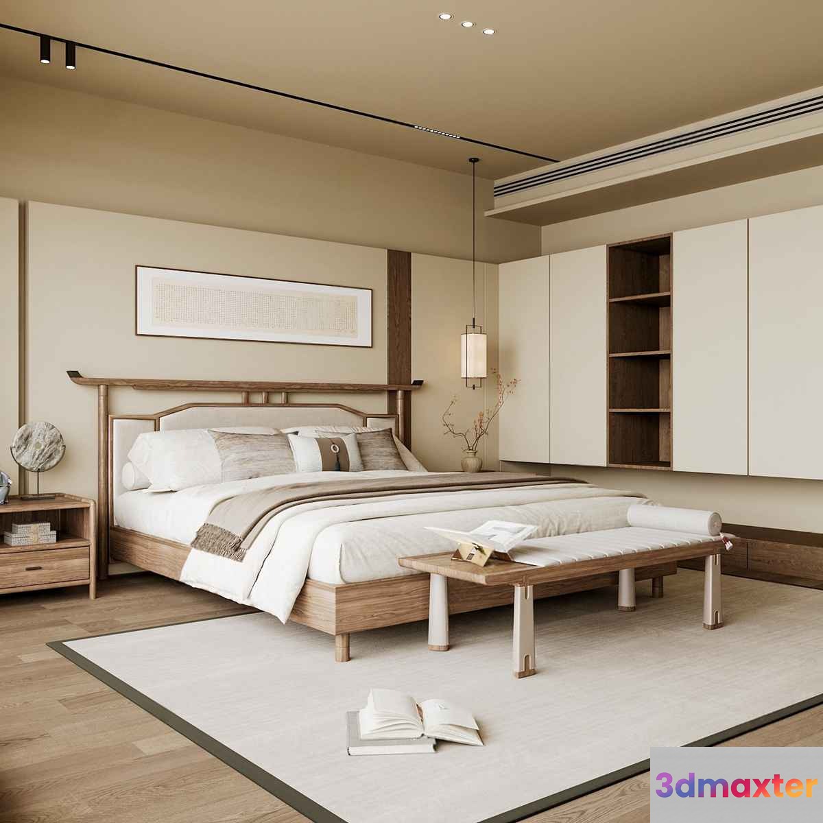 Modern Minimalist Bedroom 3D Model - 4764 - CORONA Render