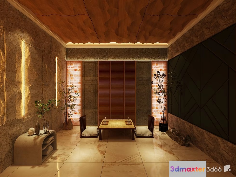 Modern Japanese Dining Room 3D Model - 21346 - VRAY Render