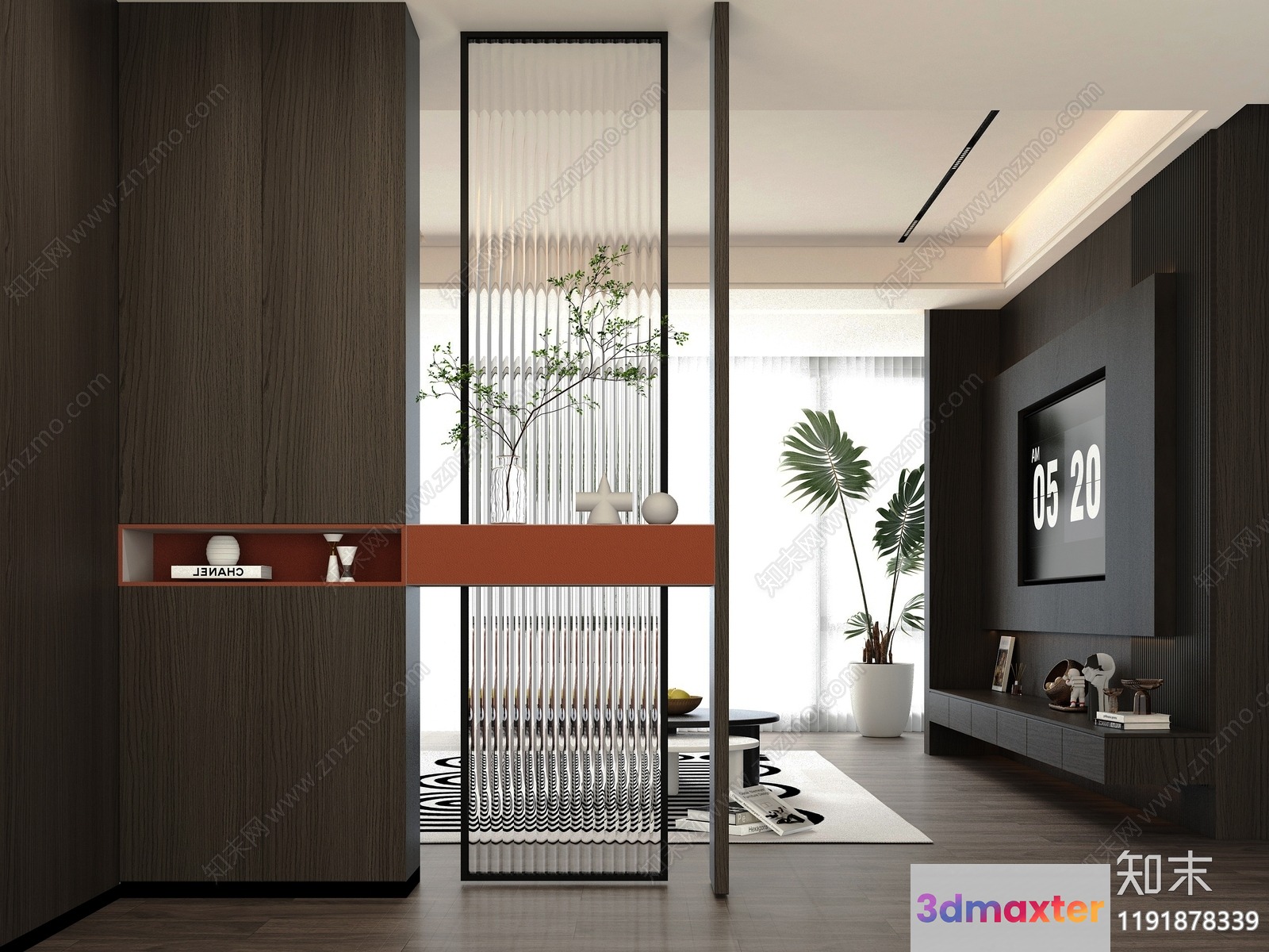 Modern Living Room 3D Model - 3409 - VRAY Render