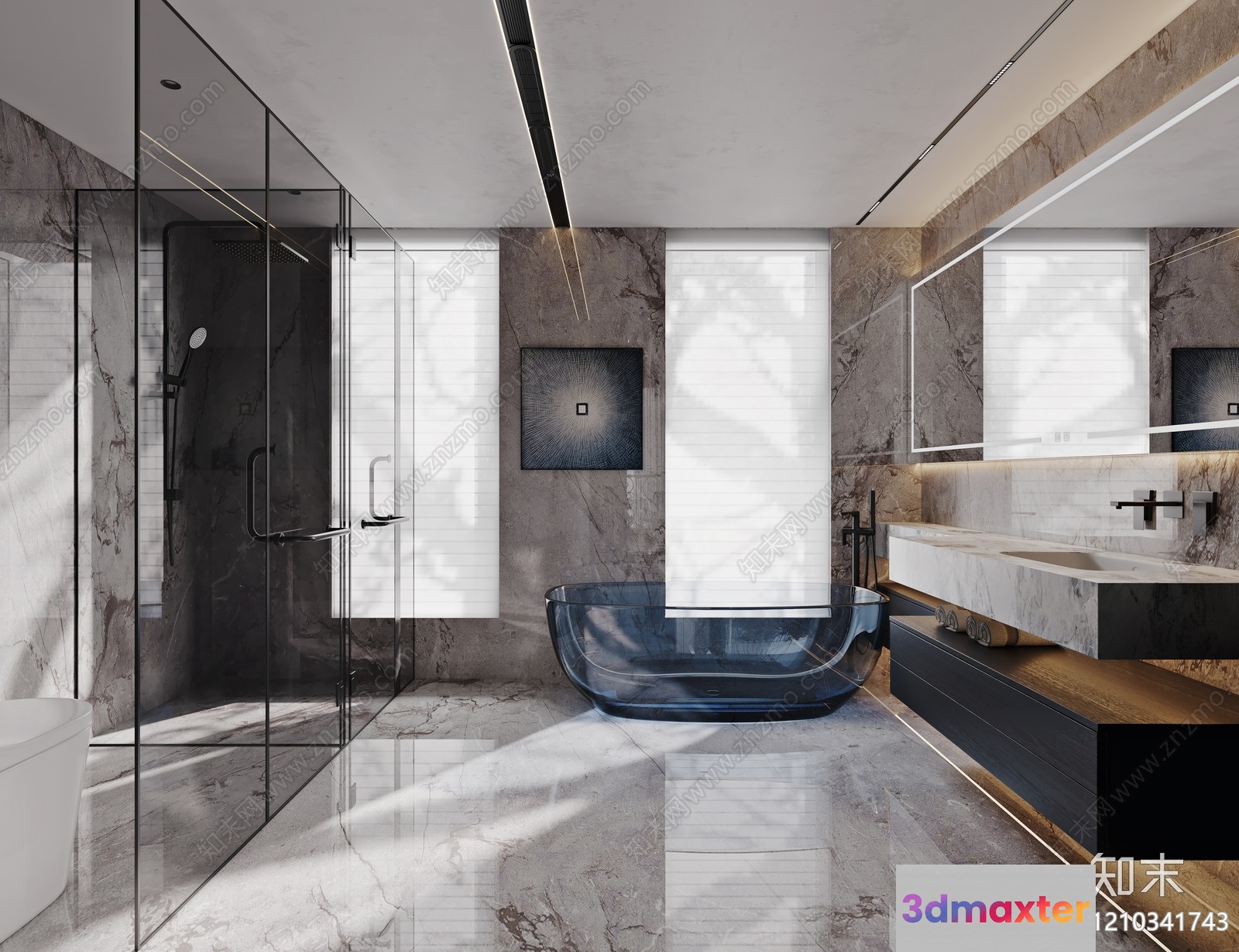Modern Bathroom 3D Model - 3274 - VRAY Render