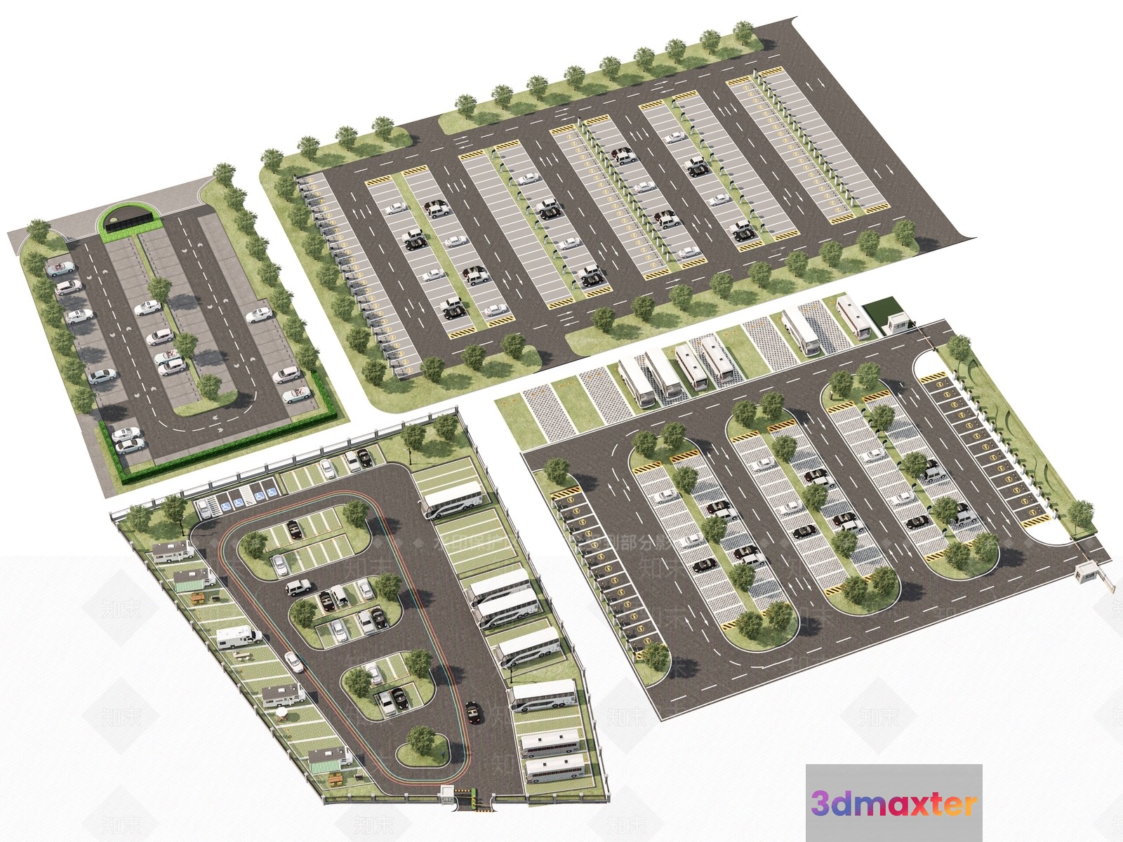 A 3D Parking Lot Design 3D Model - 5461 - VRAY Render