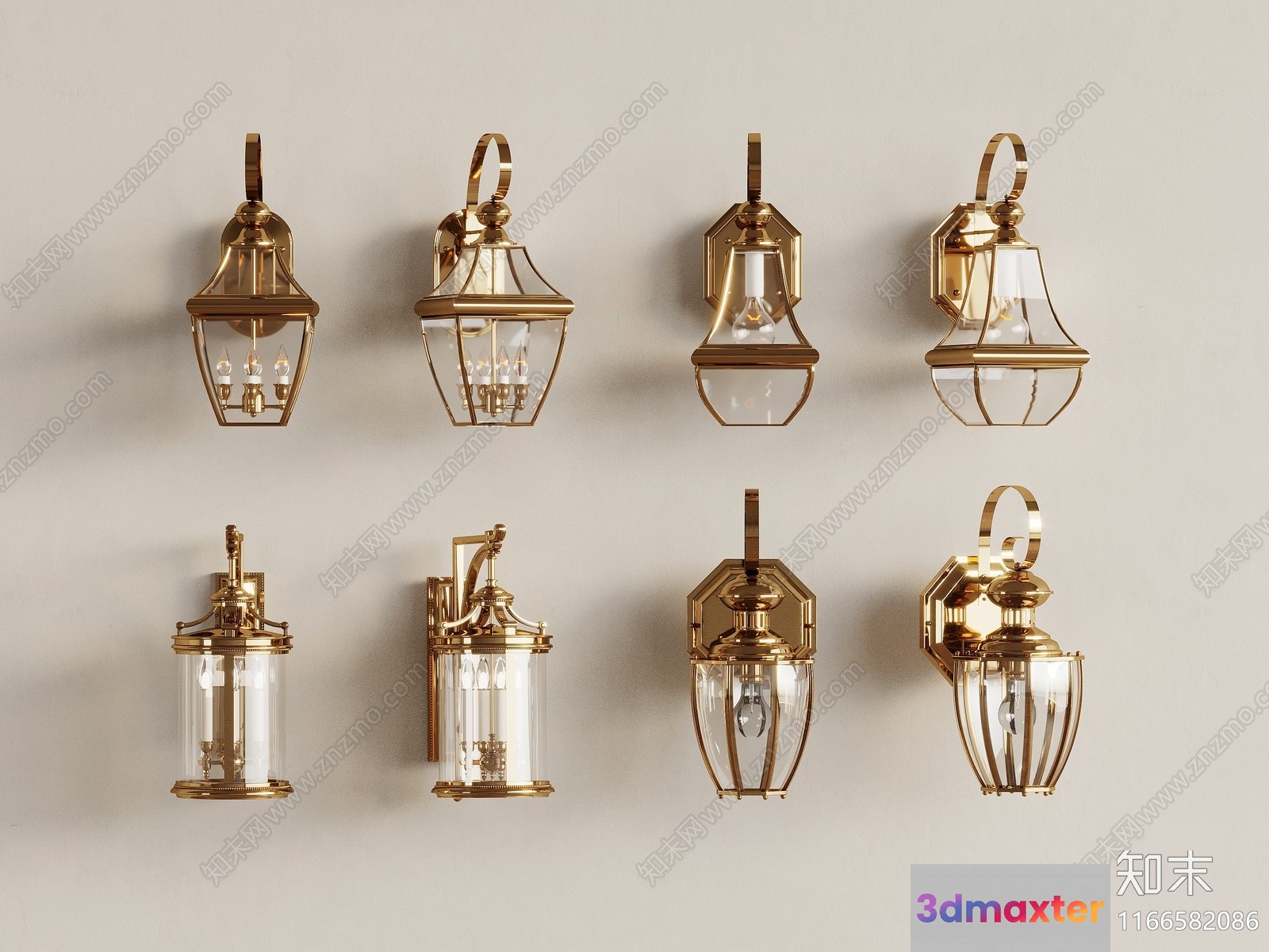 Gold Light Fixture 3D Model - 17412 - VRAY Render
