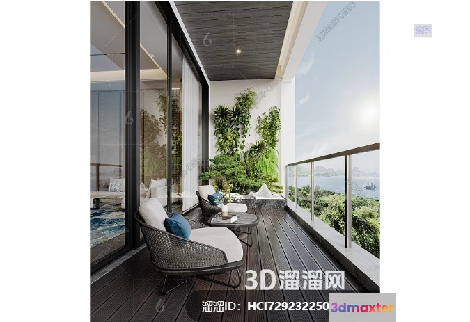 Modern Balcony 3D Model - 3670 - VRAY Render