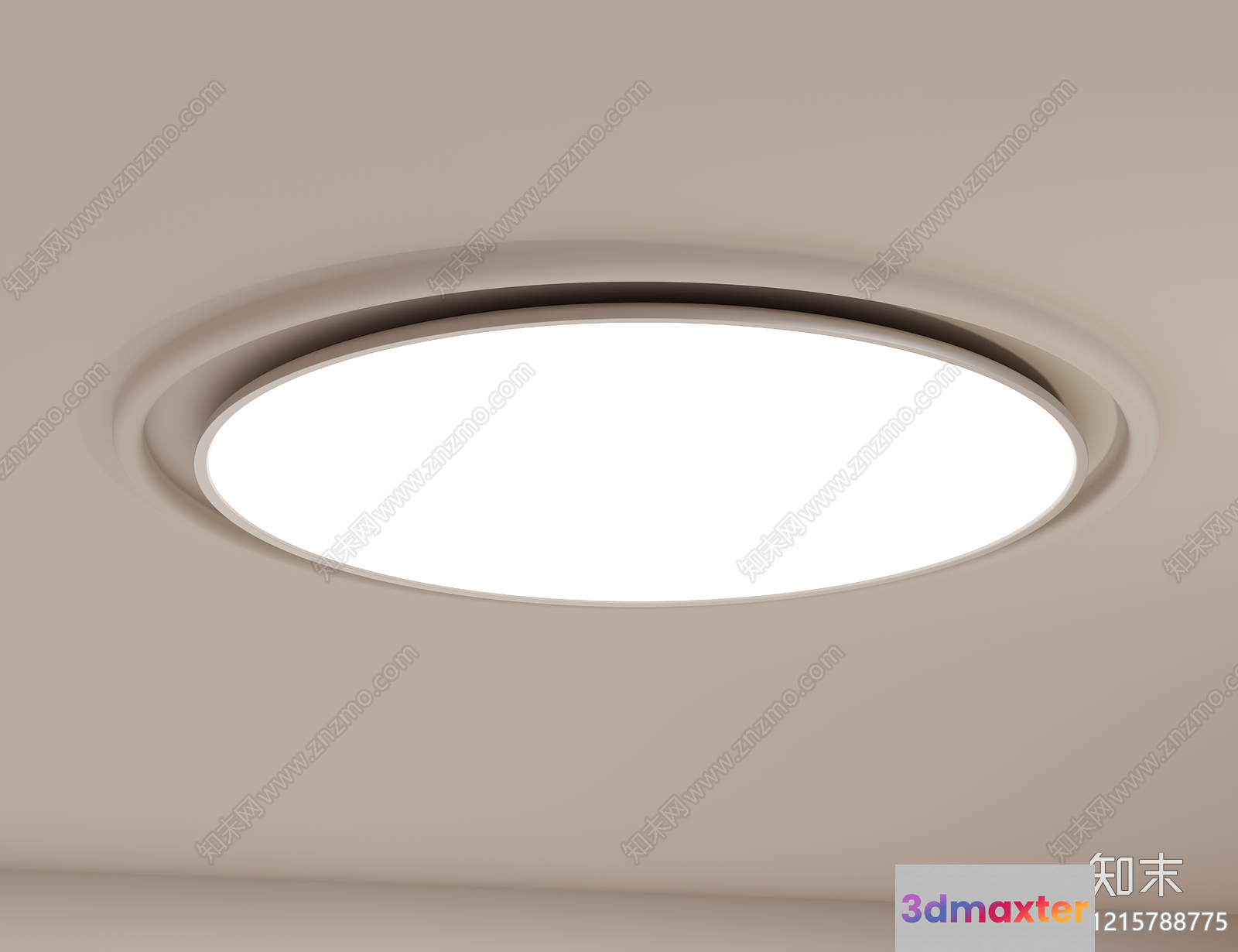Modern Oval Light Fixture 3D Model - 12585 - VRAY Render