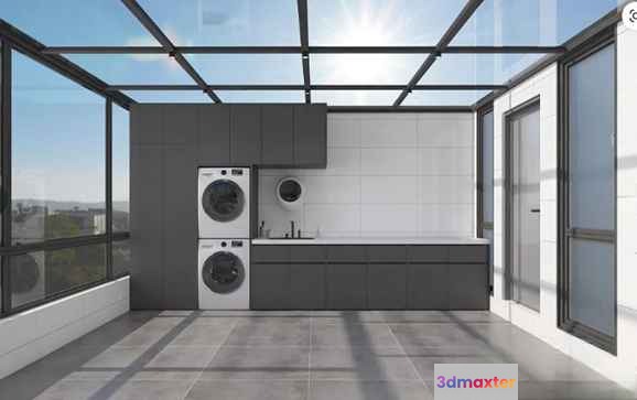 Modern Laundry Room 3D Model - 10810 - VRAY Render