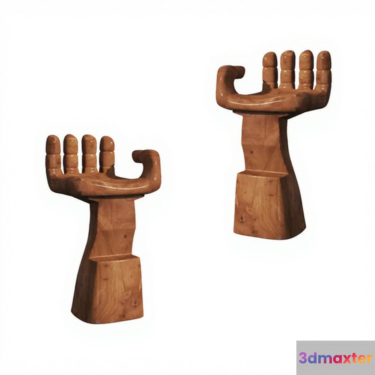 Wooden Hand Sculptures 3D Model - 6003 - VRAY Render