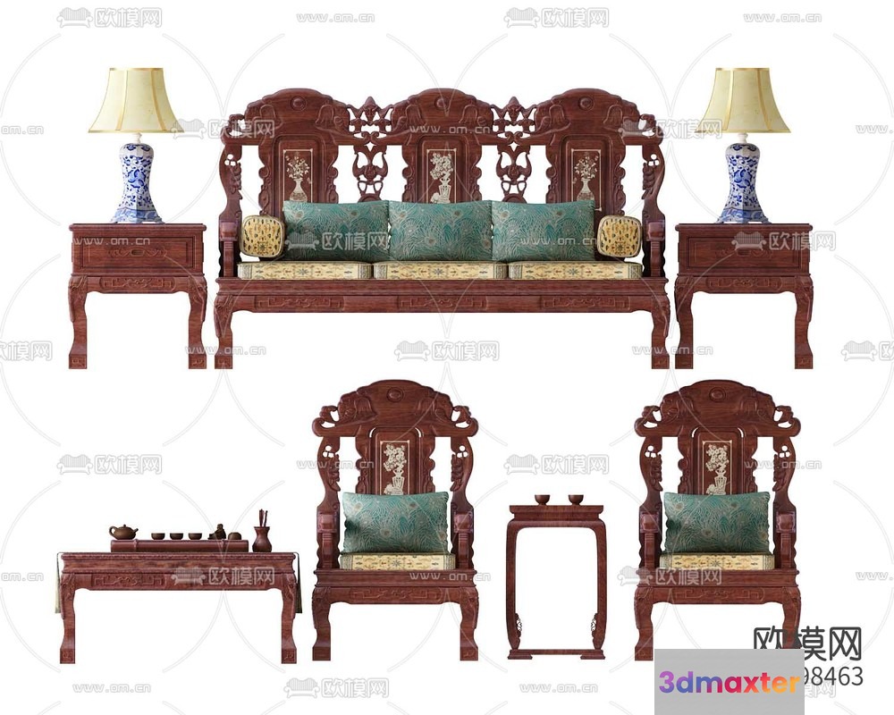 Traditional Chinese Furniture 3D Model - 3714 - VRAY Render
