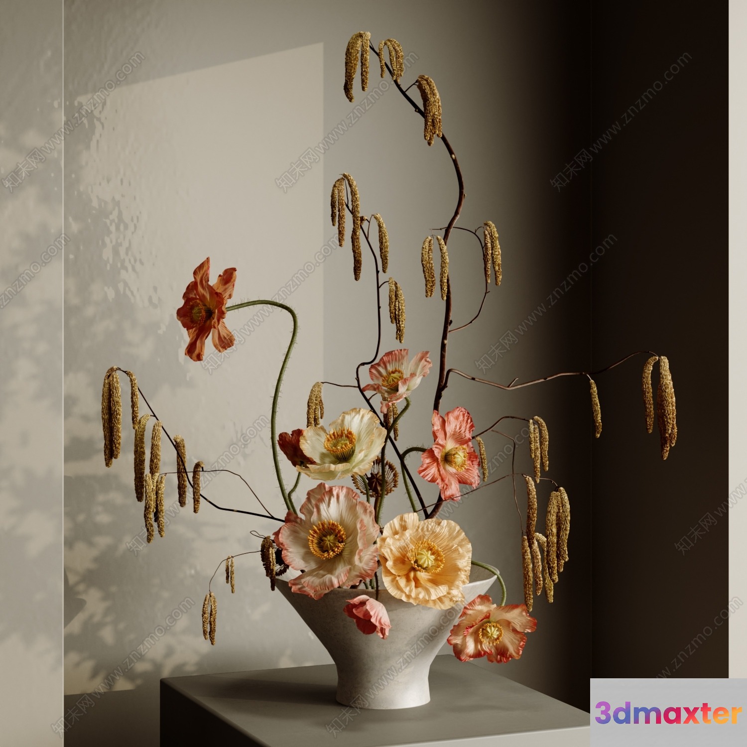 A Vase Of Flowers 3D Model - 5009 - VRAY Render