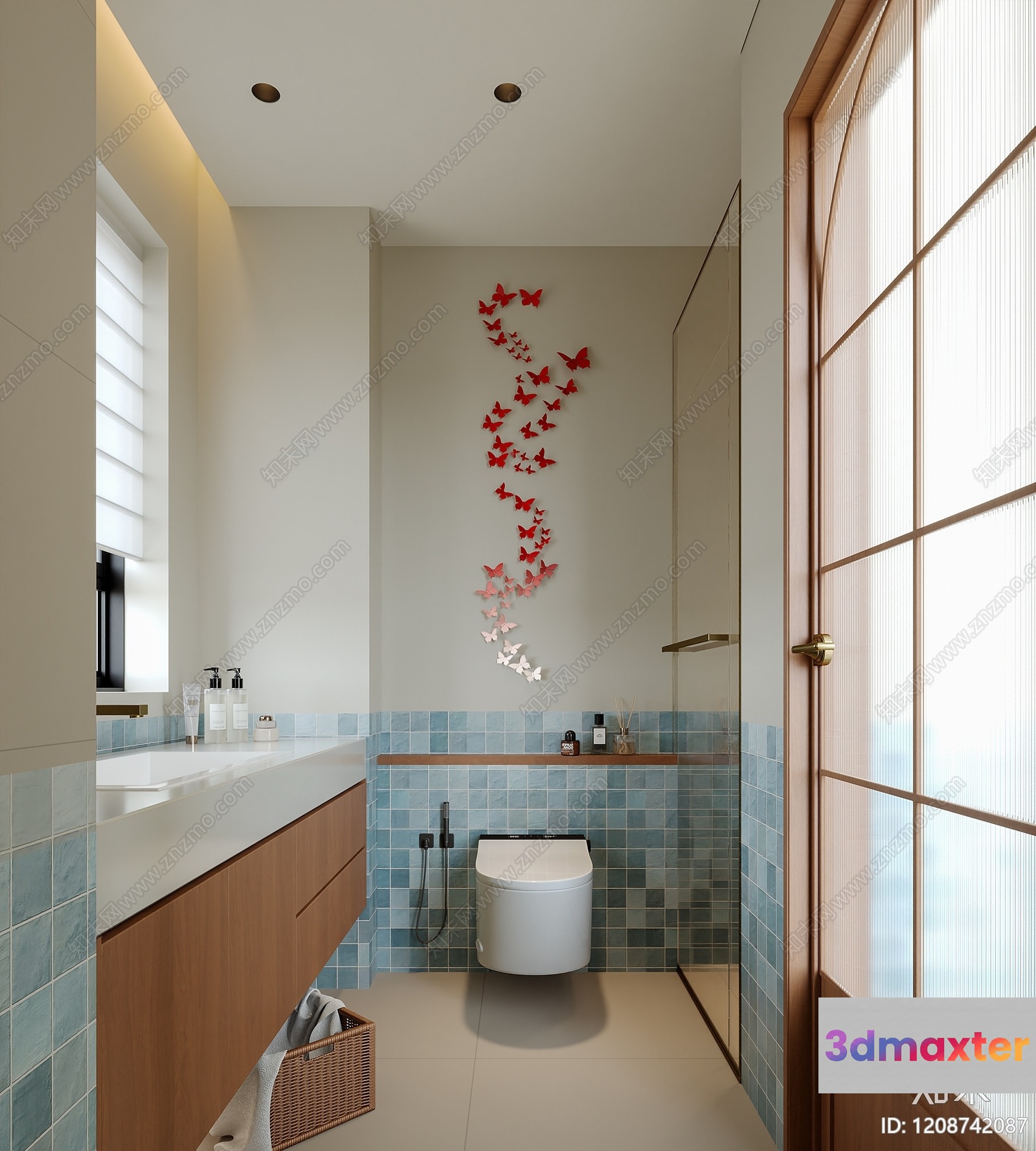 A Modern Bathroom 3D Model - 22395 - VRAY Render