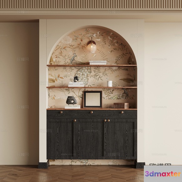 Modern Shelving Unit 3D Model - 16741 - VRAY Render