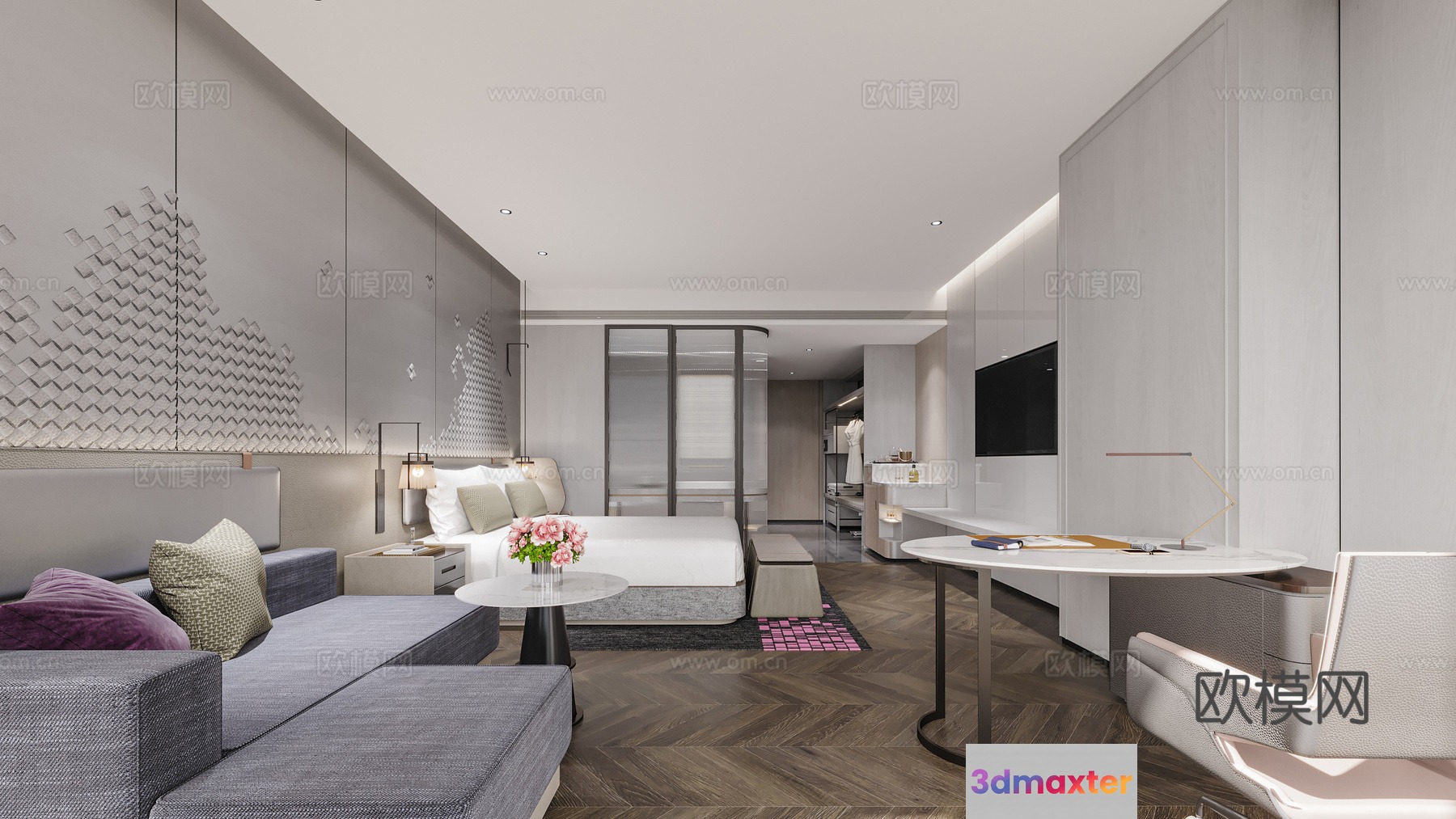 Modern Hotel Room 3D Model - 13810 - CORONA Render