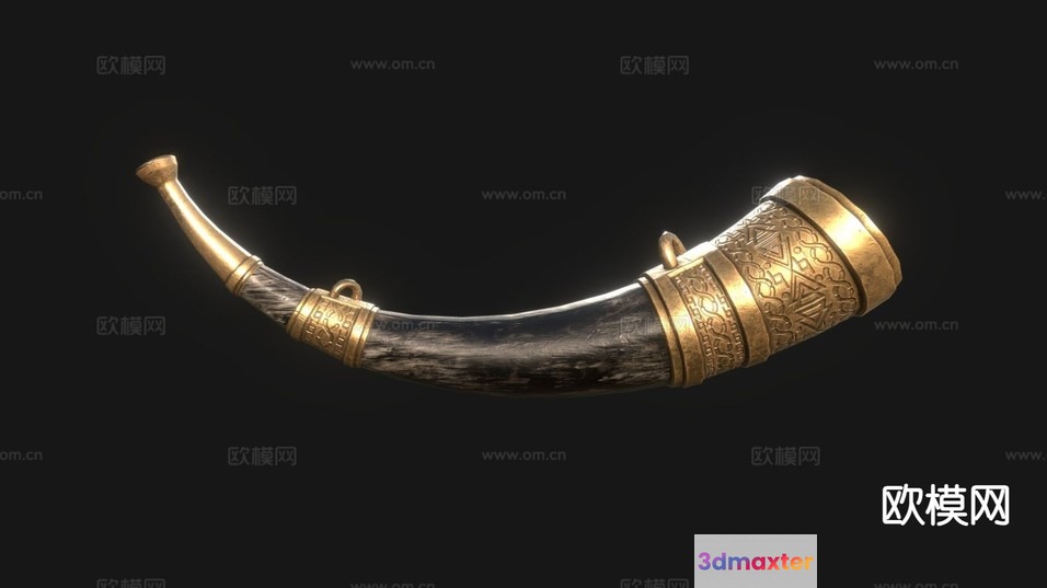 Ancient Horn 3D Model - 979 - VRAY Render