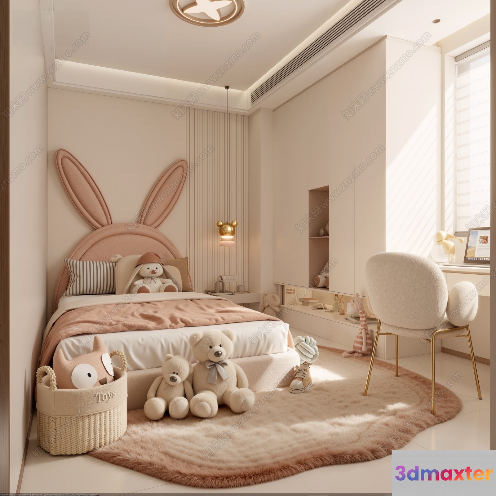 Cozy Children'S Bedroom 3D Model - 11084 - VRAY Render