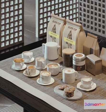 White Coffee Cups 3D Model - 7659 - CORONA Render