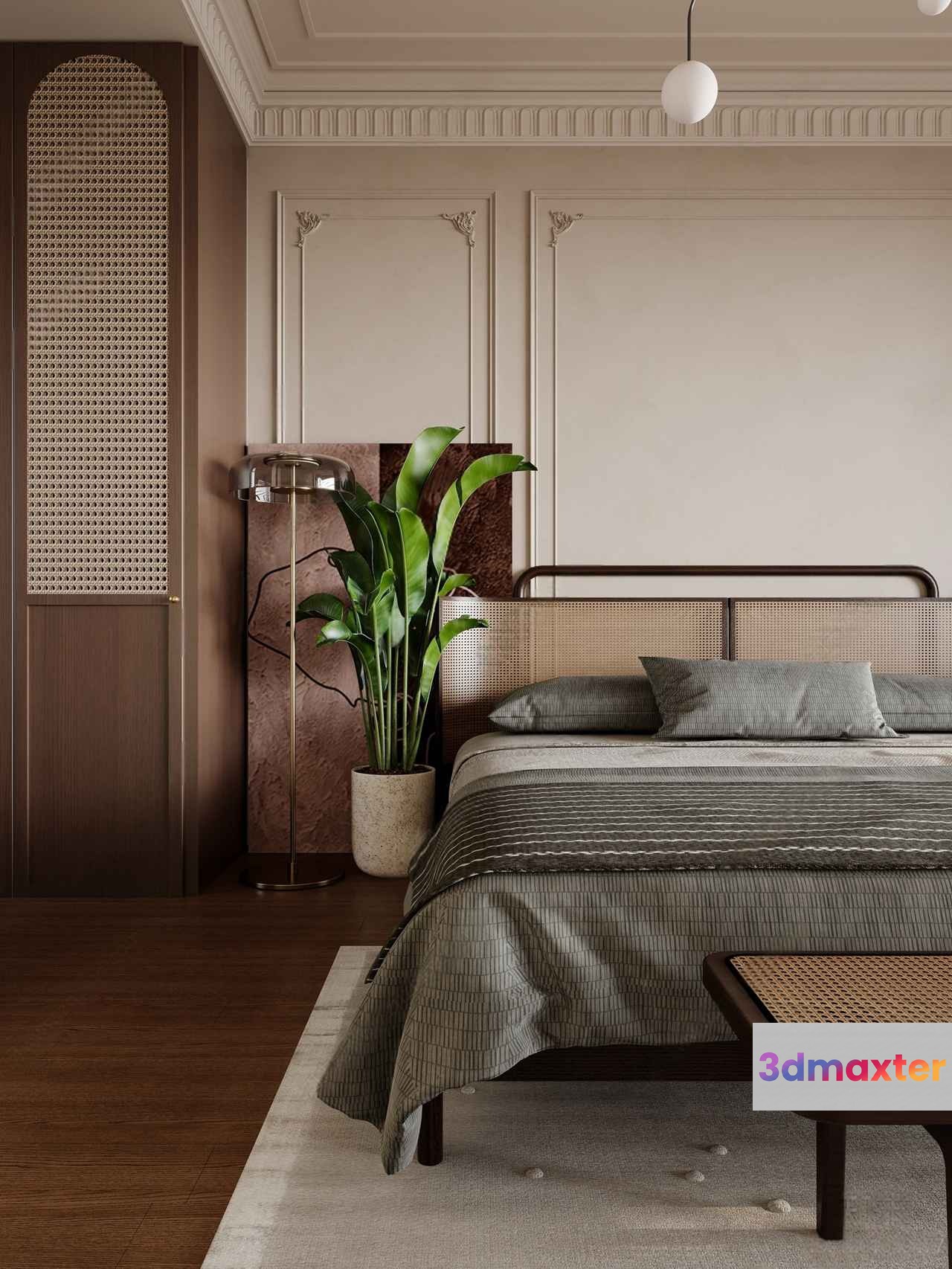 Modern Bed Frame 3D Model - 3837 - VRAY Render
